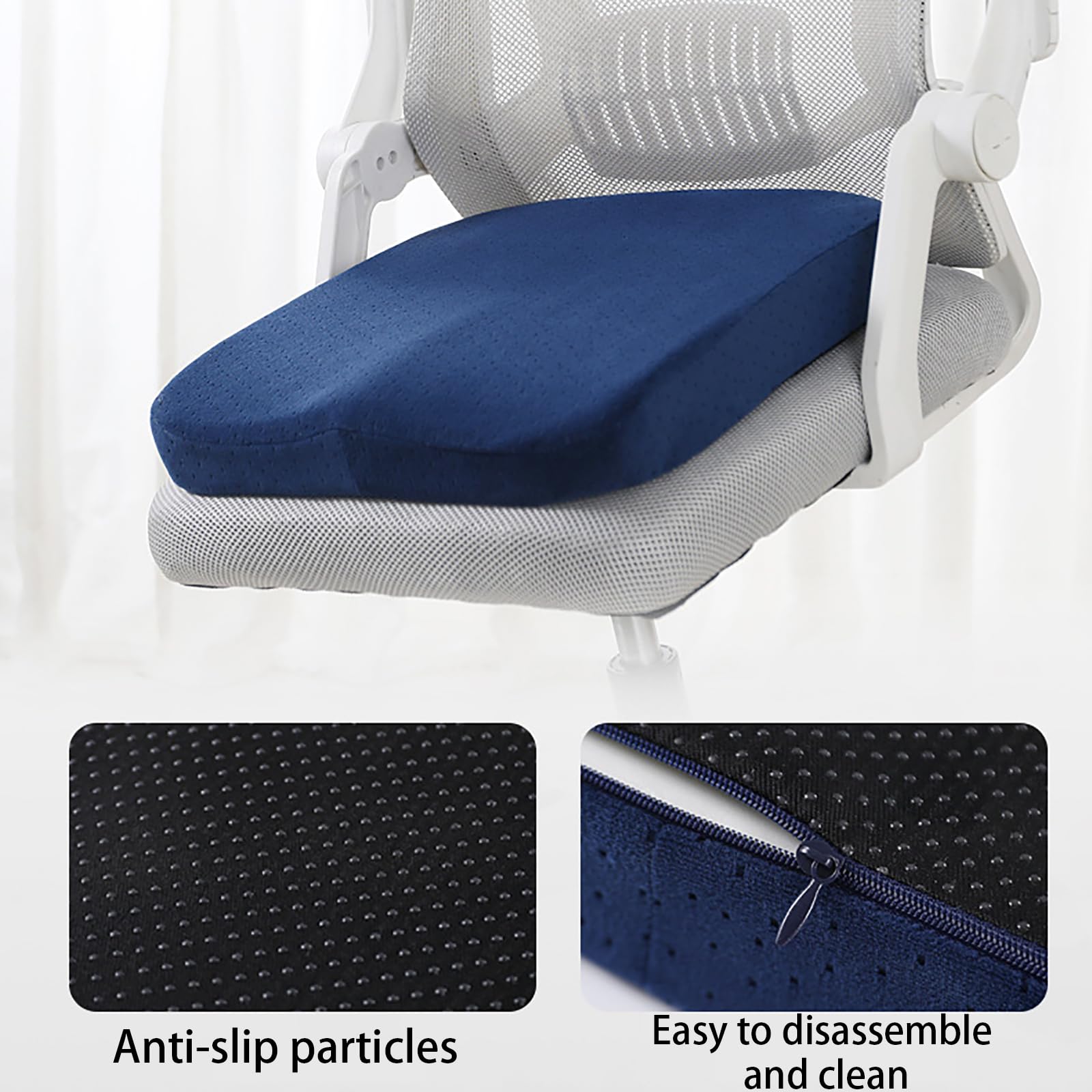 Cuscino in memory foam per coccige e sciatica, per alleviare il dolore, ergonomico, per sedie da ufficio, auto, sedie a rotelle, comodo e di supporto, marrone, 40 x 40 x 5,5 cm