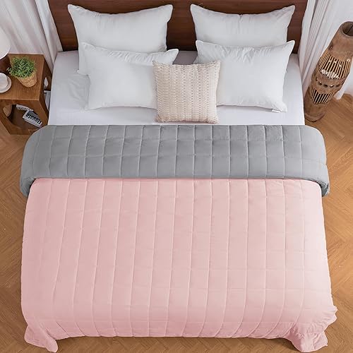 Vista 260 de yescool - Manta con peso, 10 libras, fresca, transpirable, con cuentas de cristal prémium, lavable a máquina, para dormir, 90-110 libras, 41 x 60