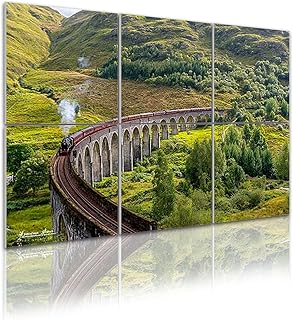6 Pack Art Acoustic Panels Self Adhesive Glenfinnan Railway Viaduct Scotland train Decorative Soundproof Wall Panels Sound Absorbing Panel 48"x72" for Office Home Studio
