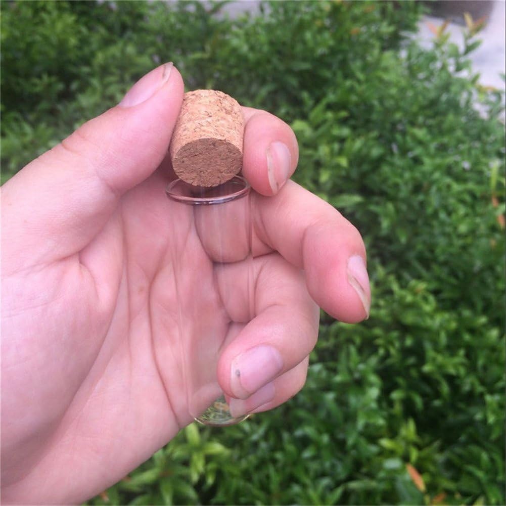 22x70mm 18ml Empty Glass Transparent Clear Potion Bottles with Cork Stopper Glass Vials Jars Packaging Bottles Test Tube Jars 24pcs (24, 18ml)