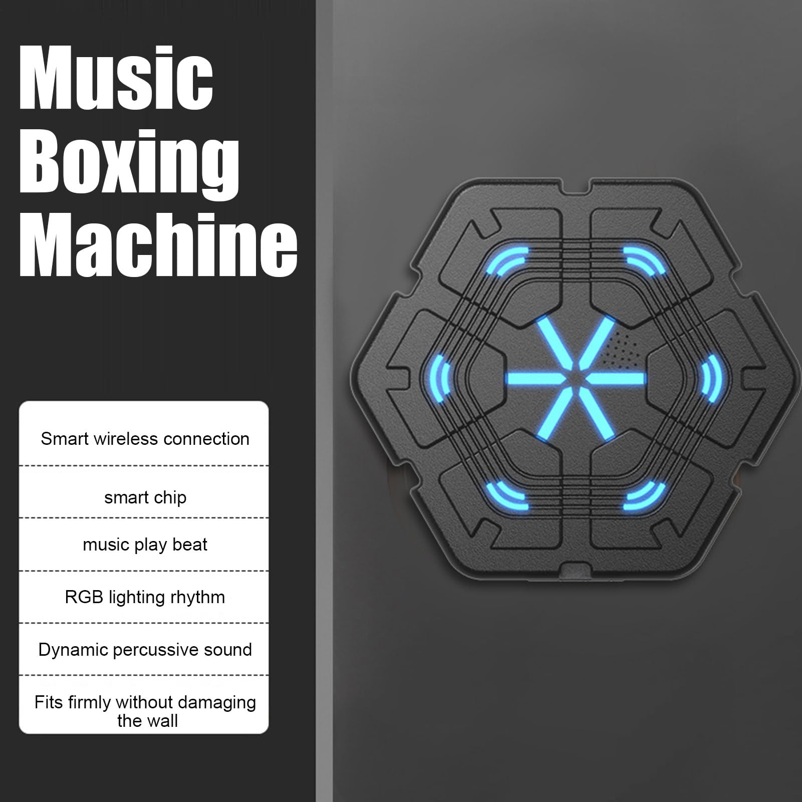 Macchina Da Sparring Musicale Da Parete Bersaglio Da Parete Digitale Per | Macchina Da Pugno Musicale Pannelli Da Pugni Ricaricabile 2000mAh Per Adulti Allenamento Concentrazione Coordina