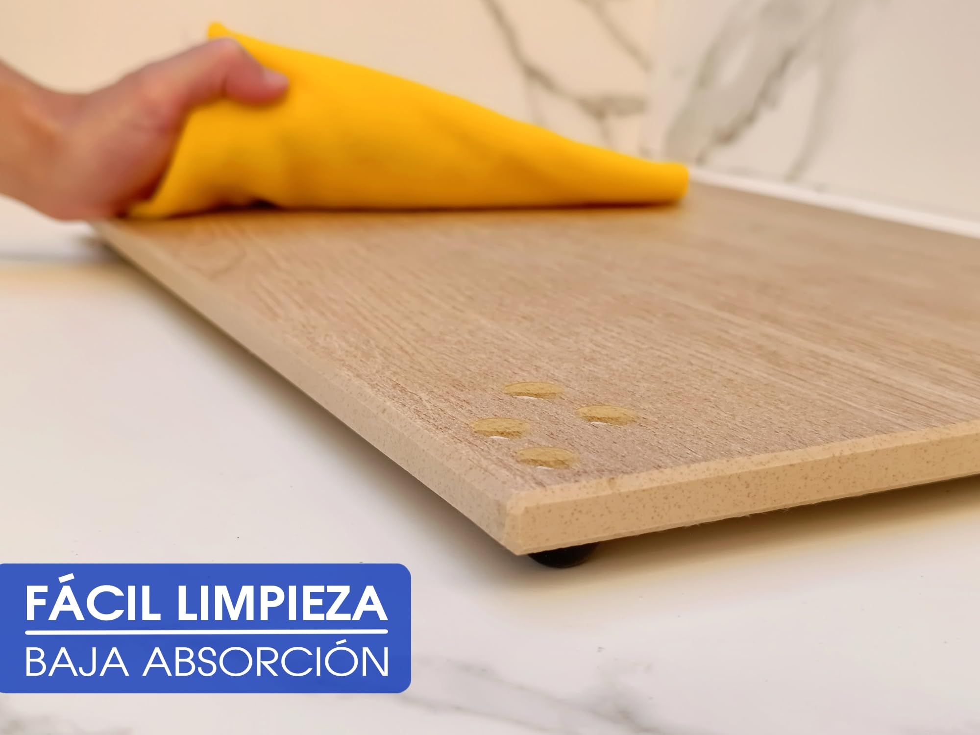 LOANE - Tabla Cortar Cocina - Tabla para Repostería y Amasar, Protector de Encimera, Antibacterial, Fácil de Limpiar, Resistente al Calor y Arañazos, Material Porcelánico (Roble)