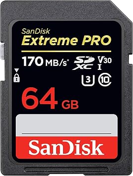 SanDisk Extreme Pro SDXC 64GB UHS-I Ultra High Speed U3 V30 Class 10 4K Compatible