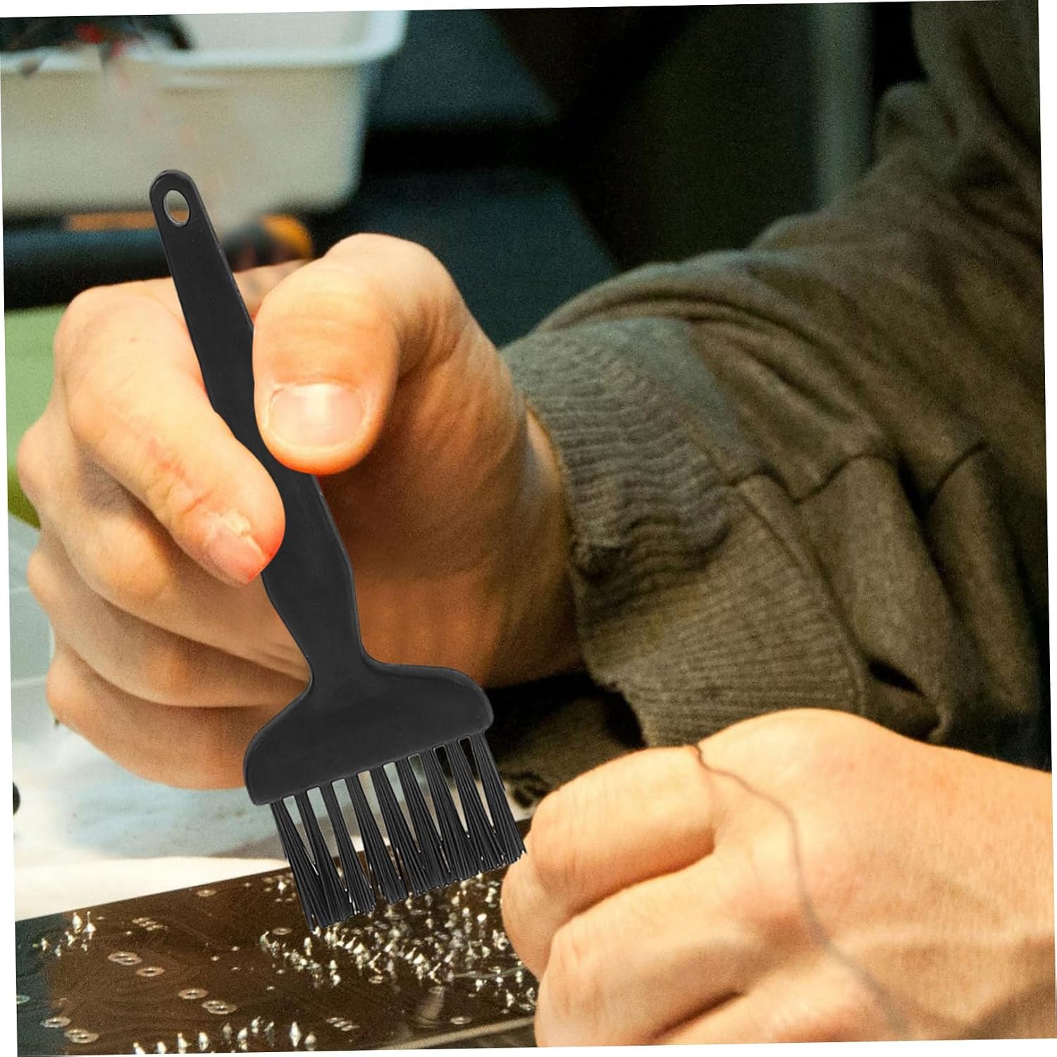 10pcs Anti-Static Keyboard Cleaning Brush Set with Straight Handle for PCB Circuit Boards, Laptop and Electronics Dust Removal, Multipurpose Electronic Cleaning Kit