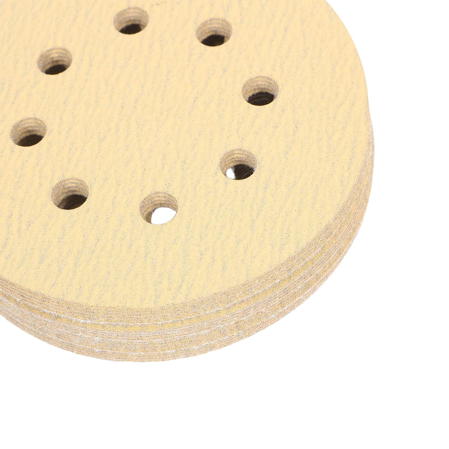 25pcs 5-inch 8-Hole Round Sandpaper Discs 150 Grit Self-Adhesive Psa Sanding Pads for Wood, Metal, and Furniture Polishing
