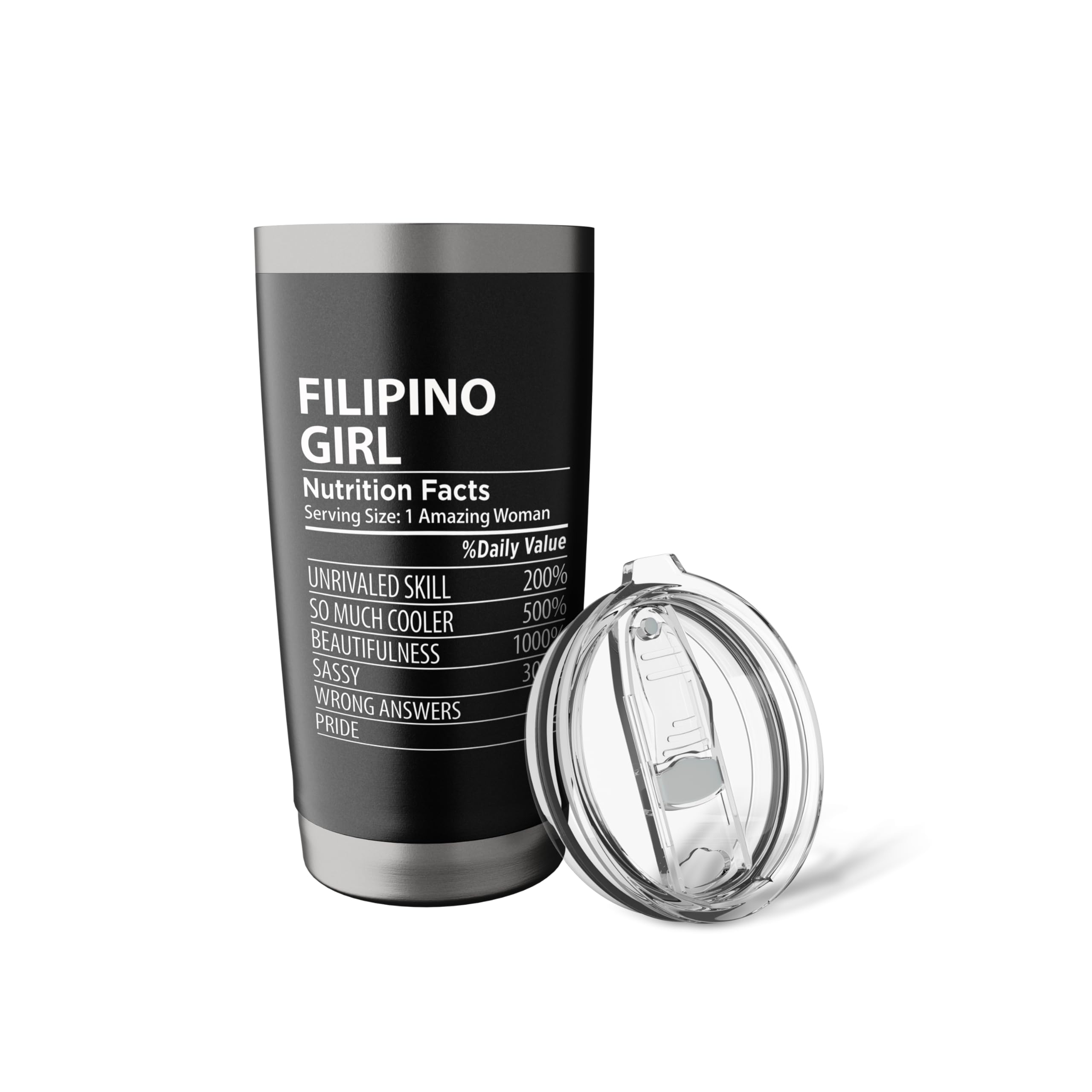 Filipino Girl Nutrition Facts Funny Womens Philippines Stainless Steel Insulated Tumbler