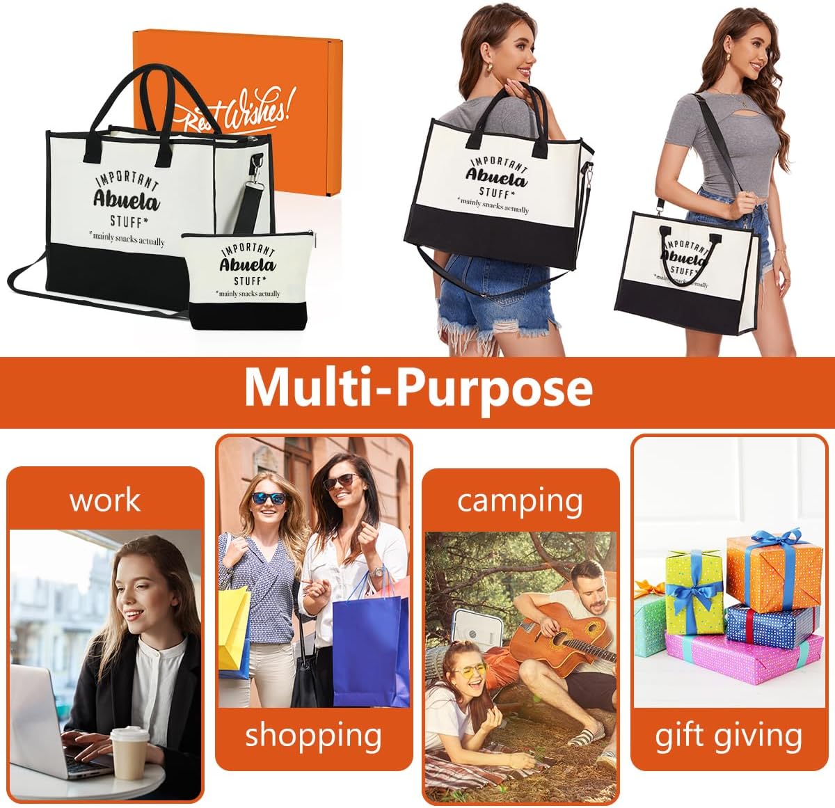 FORBIDDEN PAPER Mothers Day Grandma Mimi Yaya Retirement Dance Aunt Travel Book Witchy Gifts for Women Tote Bag & Makeup Bag - Image 4