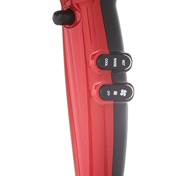 RED by Kiss Tourmaline Ceramic 2200W PRO - Professional Hair Dryer with Extra Combs, Frizz-Free Hair, Six Heat Settings Blow Dryer