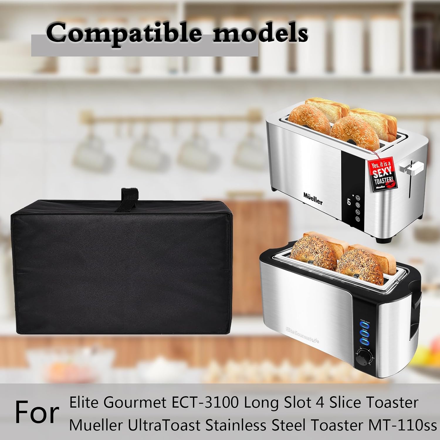 Toaster Cover for Mueller 4 Slice MT-110ss/Elite ECT-3100 4 Slice Toaster