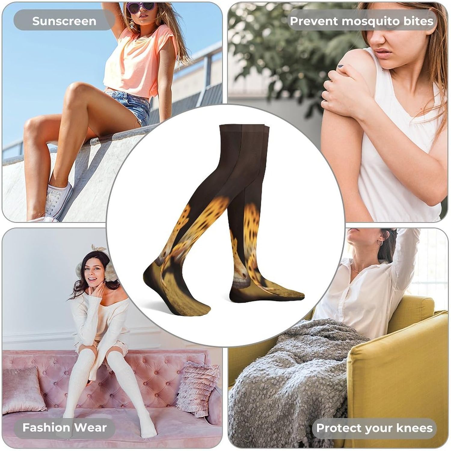 Leopard Little Gecko Women High Waist Fishnet Stockings Stretch Mesh Pantyhose Sexy Trendy Legwear for Daily Wear