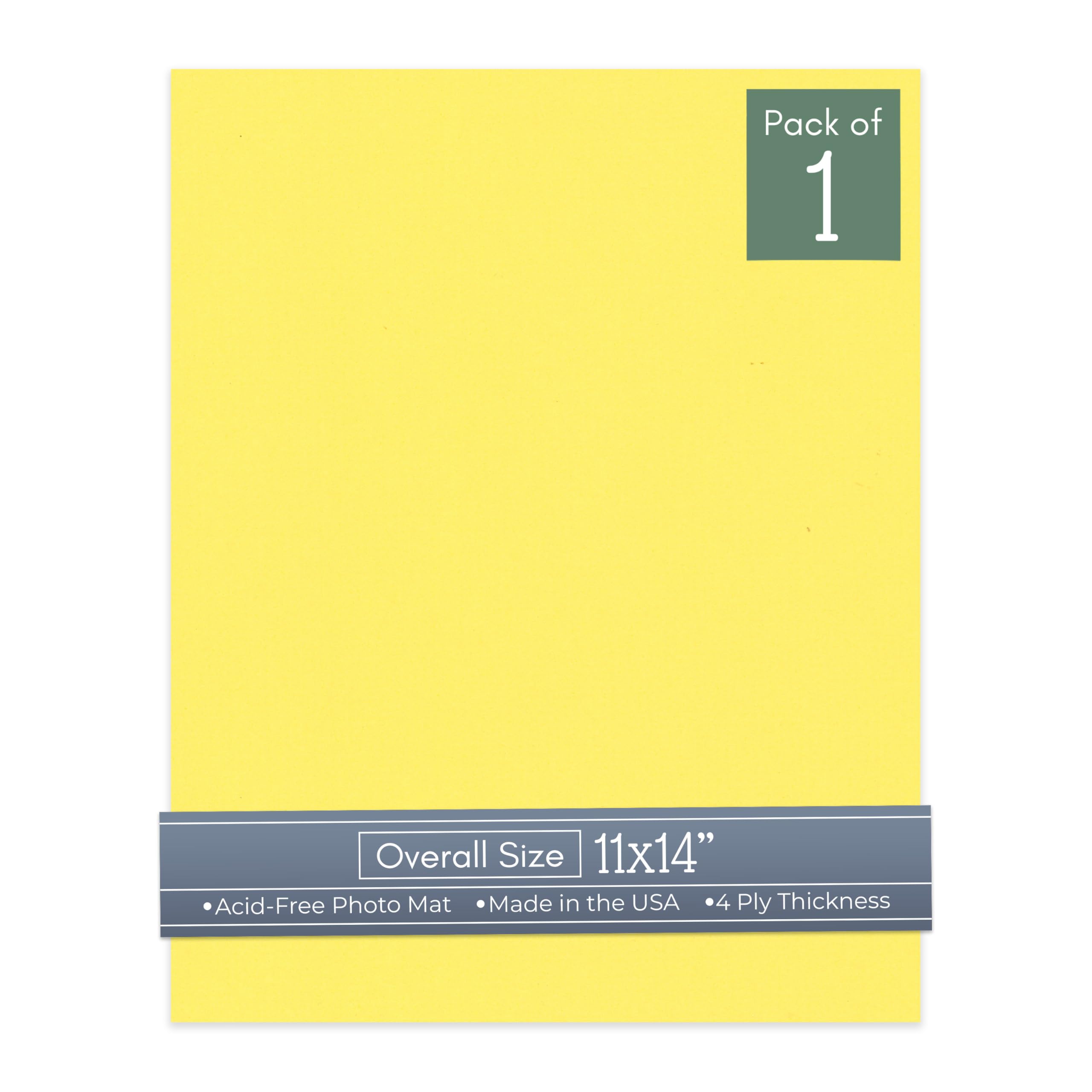 CountryArtHouse Vibrant Yellow Acid Free 11x14 Backing Board - Uncut Photo Mat Board - 1 Sheet-image-20