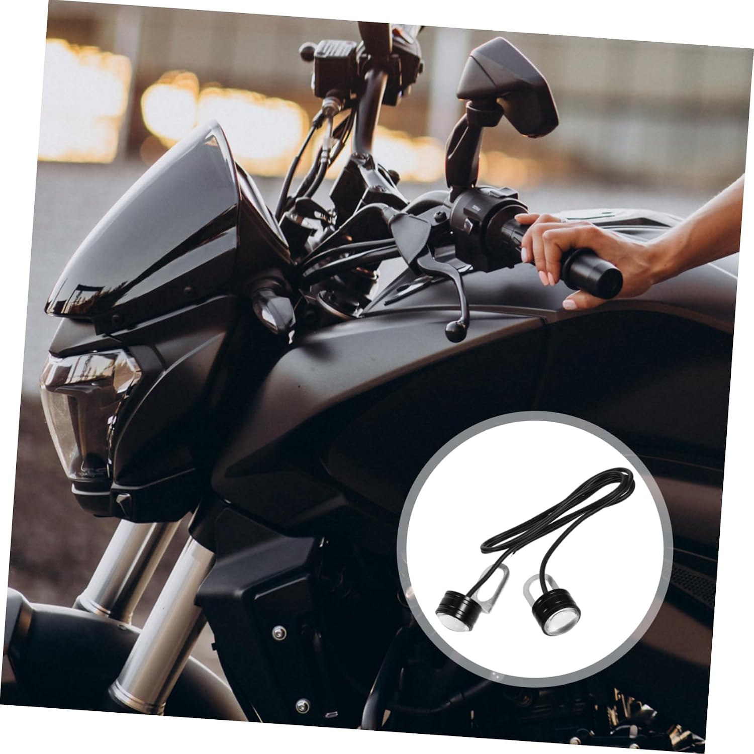 MAGICLULU 2pcs LED Flashing Light for Motorcycle Handlebar Reverse Backup Marker Signal Lamp Waterproof Motorcycle Accessory for Safe Riding