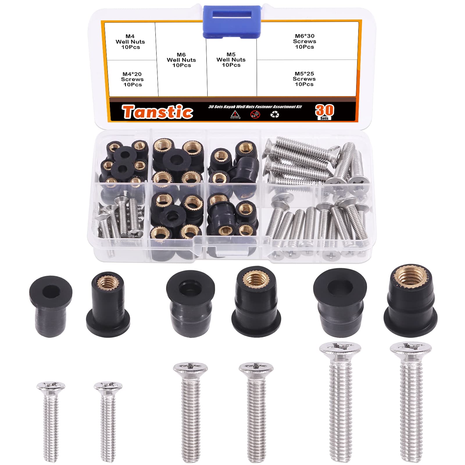 Lot De 50 Écrous De Puits M5 En Caoutchouc - Fixations Carénage Pare-Brise Moto Universelles