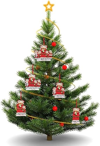 Miniatura 5 de Adornos de Navidad personalizados adornos de Navidad 2022 nombres grabados personalizados adornos de Navidad familiares para decoración del árbol de