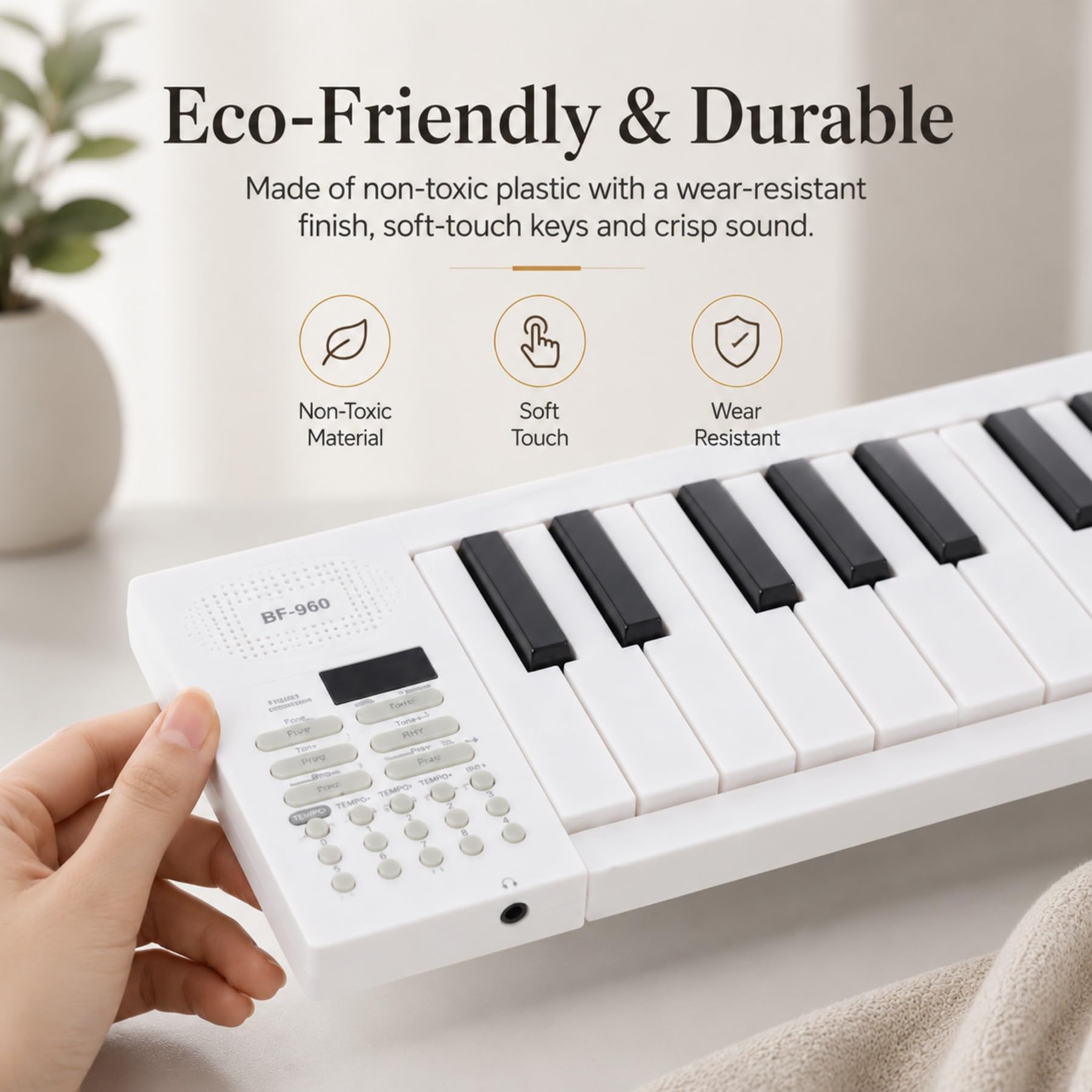 Piano Plegable de 61 Teclas, Teclados Electrónicos Portátiles, Piano con Teclado, Instrumento Electrónico de Juguete con Reproducción de Grabación