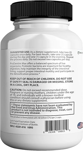 Miniatura 4 de Suplemento probiótico Ultra Healthy Teeth Max, 40 mil millones de UFC, 60 cápsulas, fórmula avanzada de salud bucal (1)