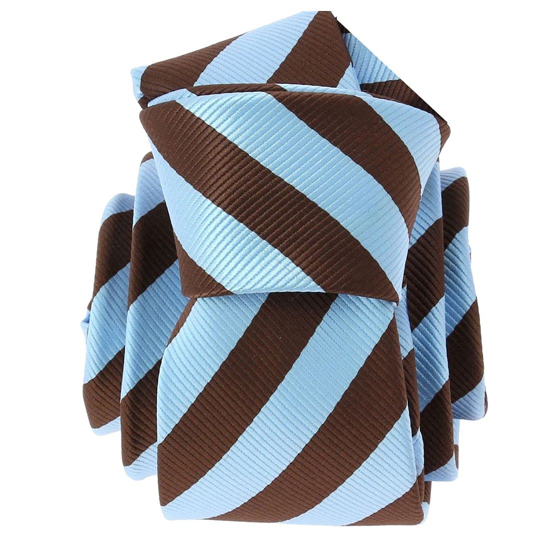 Clj Charles Le Jeune CLJ tie wide brown and sky Rugby - blue