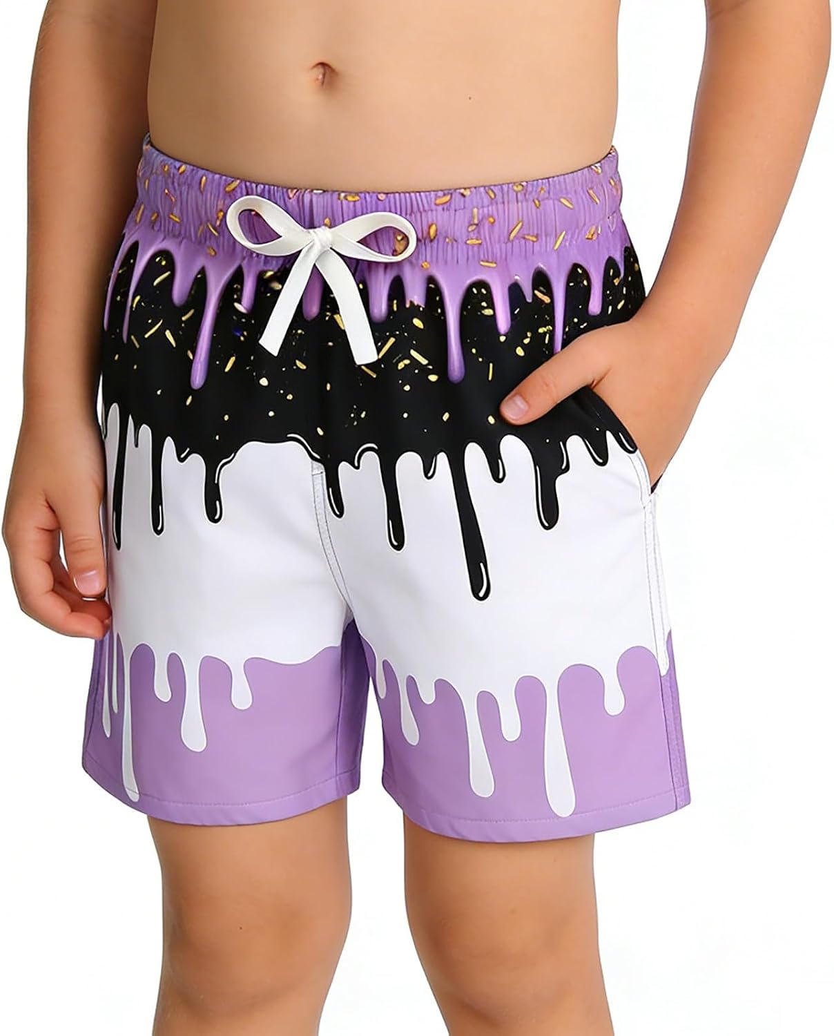 Boy's Ice Cream Drip Baseball Shorts Preppy School Uniform Shorts Kids Youth Quick Dry Track Short Pants 2-14 Years