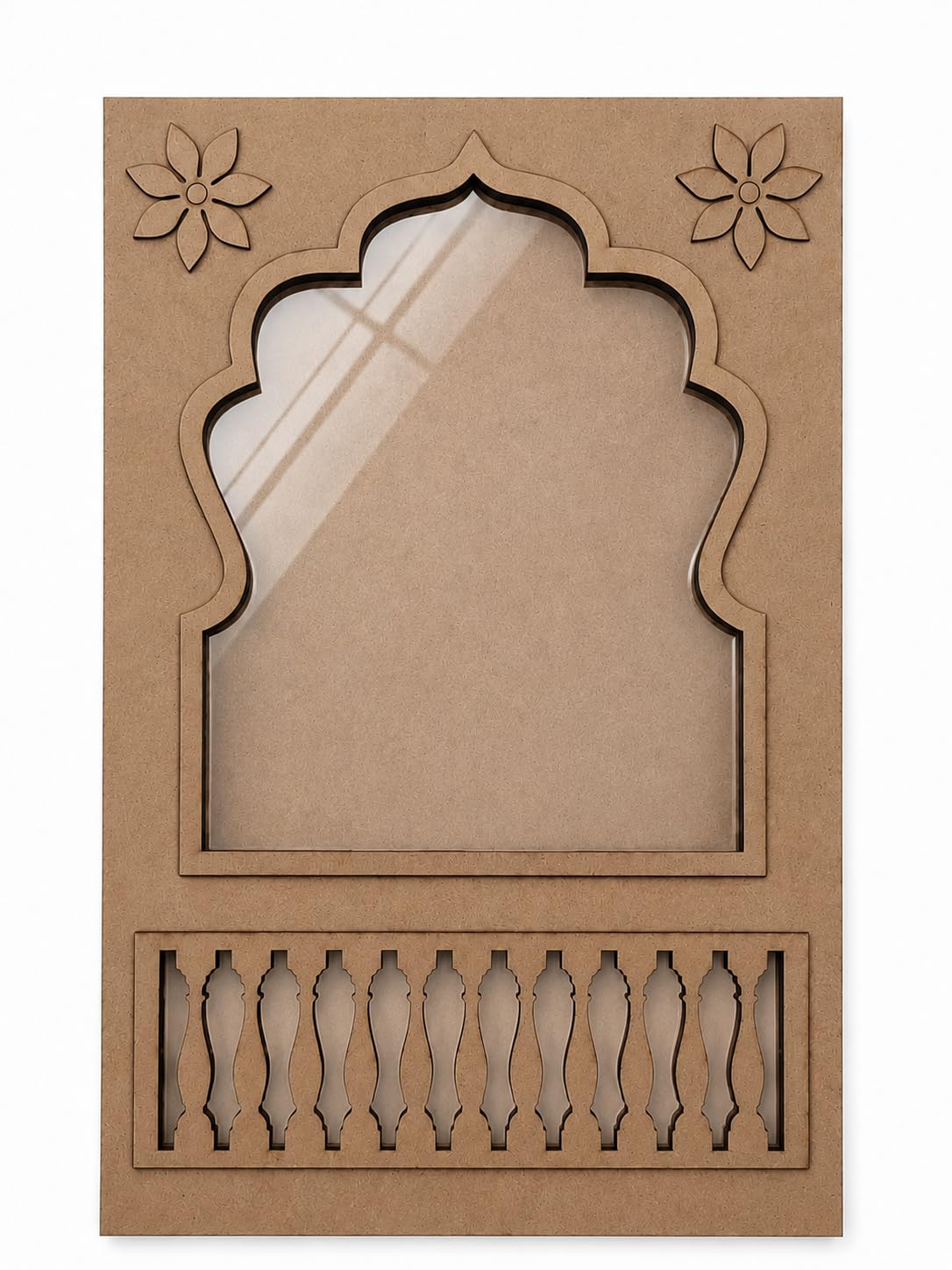 Unfinished MDF Devli Frame for DIY Craft, 10x15 Inch | Laser Cut Design, 12mm Thickness, Smooth Edges, Traditional Design, Ready to Decorate-image-7