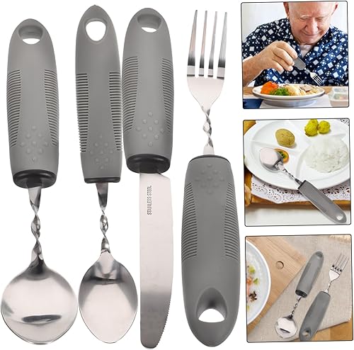 Miniatura 5 de Healifty 1 Unidades de cubiertos flexibles Utensilios portátiles de viaje cubiertos de viaje Utensilios adaptativos Vajilla para ancianos Cubiertos