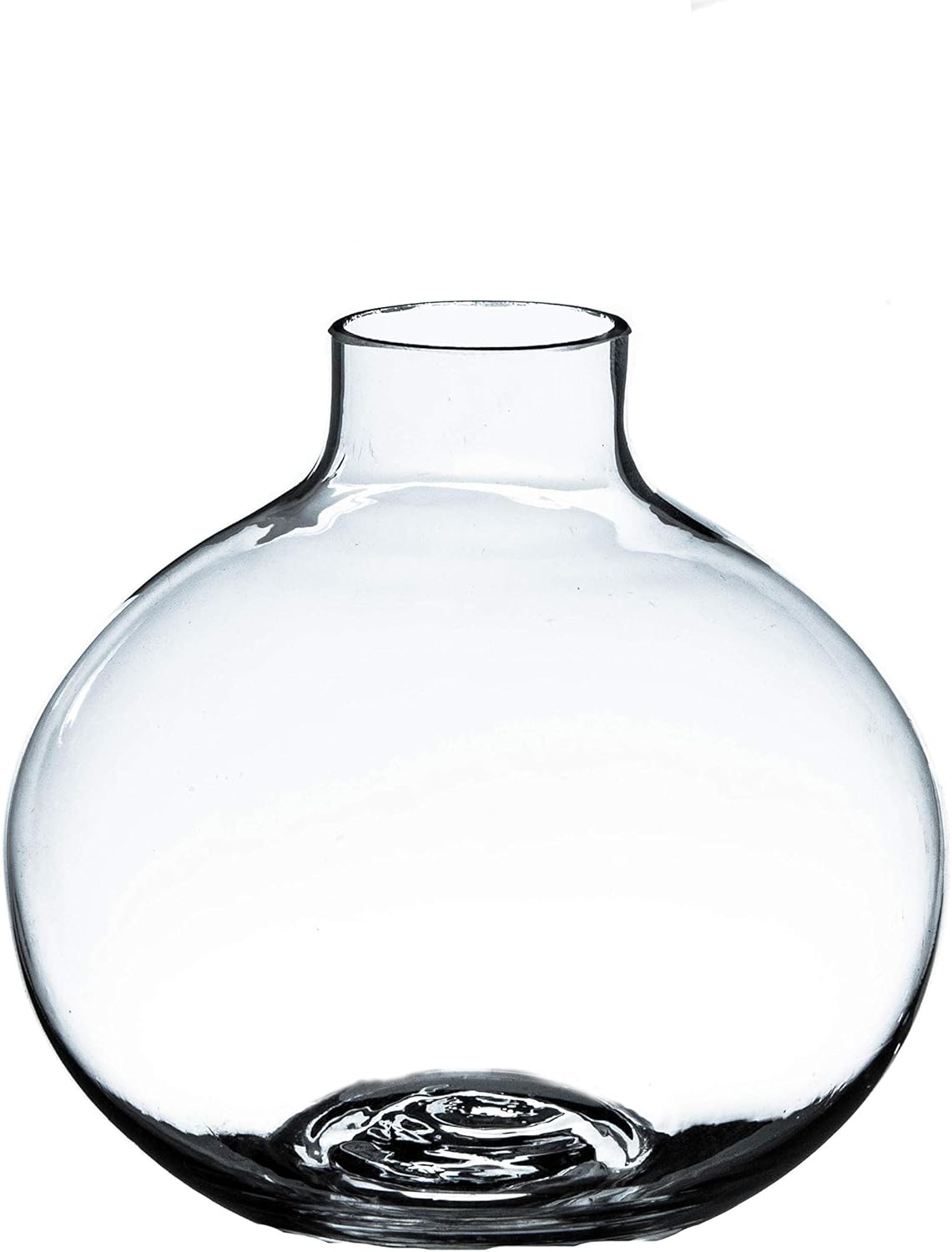 WGV Small Round Bud Vase Bulk, Width 4", Height 4", Clear Tiny Short Globe Glass Floral Planter Container Storage Orb for Wedding Party Event Home Office Decor, 6 Pieces