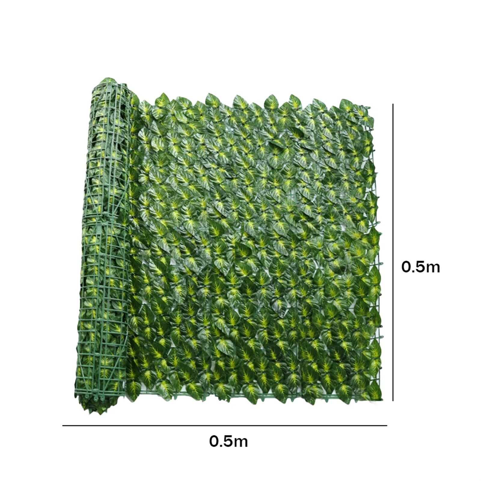Sztuczna osłona ogrodzeniowa, Sztuczny płot z liści bluszczu na taras ogrodowy i balkon, zielony, 50 cm x 50 cm(Dark Green Leaves)