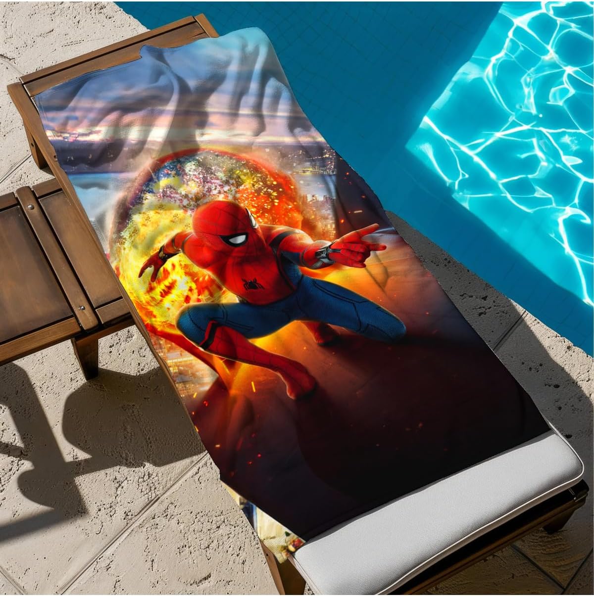 GİFT DUVET COVER uçan adam baskılı piaj havlusu Kırmızı Tek Ebat