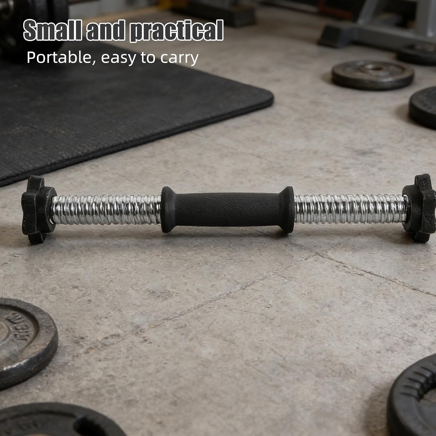 2PCS Dumbbell Bar with Spinlock Collars - Adjustable Threaded Dumbbell Handles for 1inch Weight Plates - Heavy Duty Non-Slip Grips for Gym Fitness Strength Training