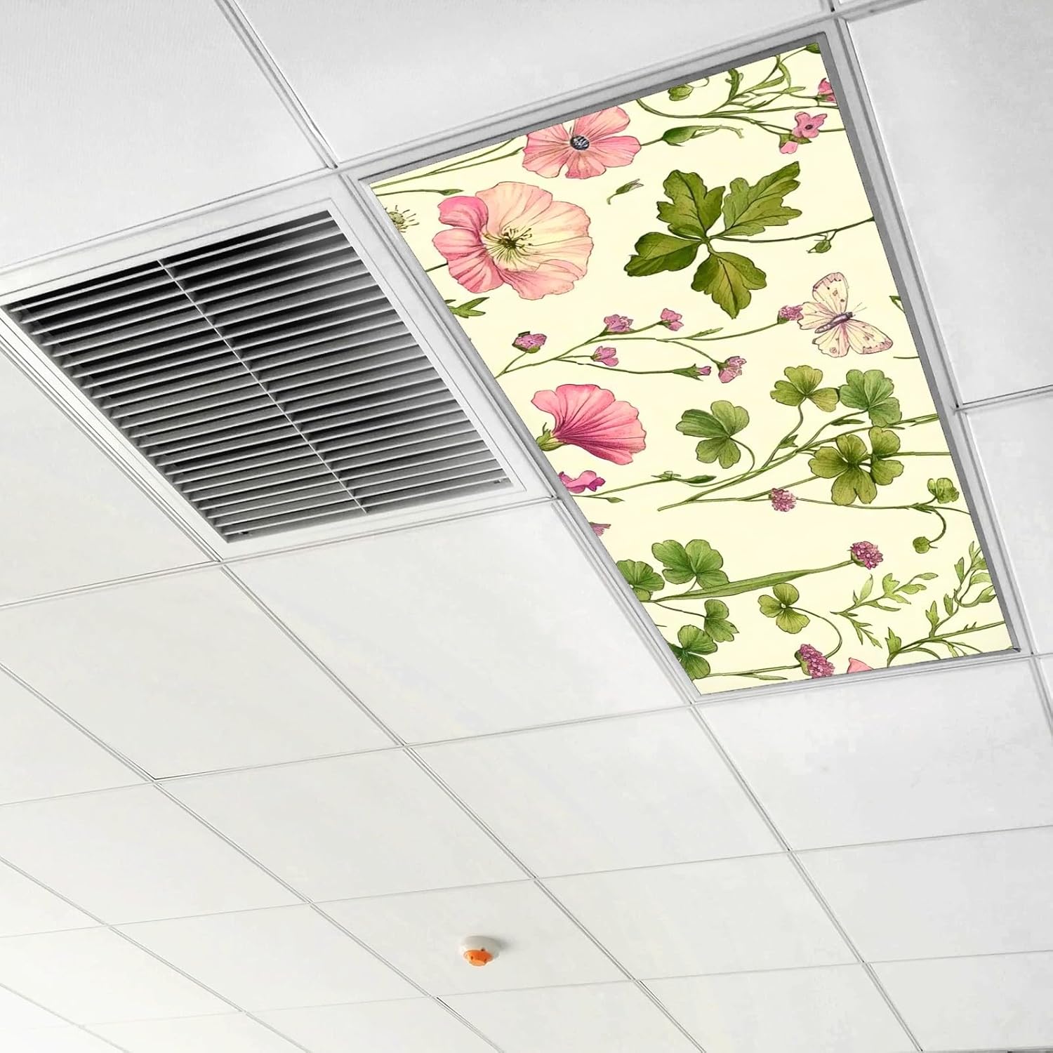 Fluorescent Light Covers for Classroom Office - Eliminate Harsh Glare Causing Eyestrain and Headaches 2ft x 4ft LED Drop Ceiling Light Decoration Pattern