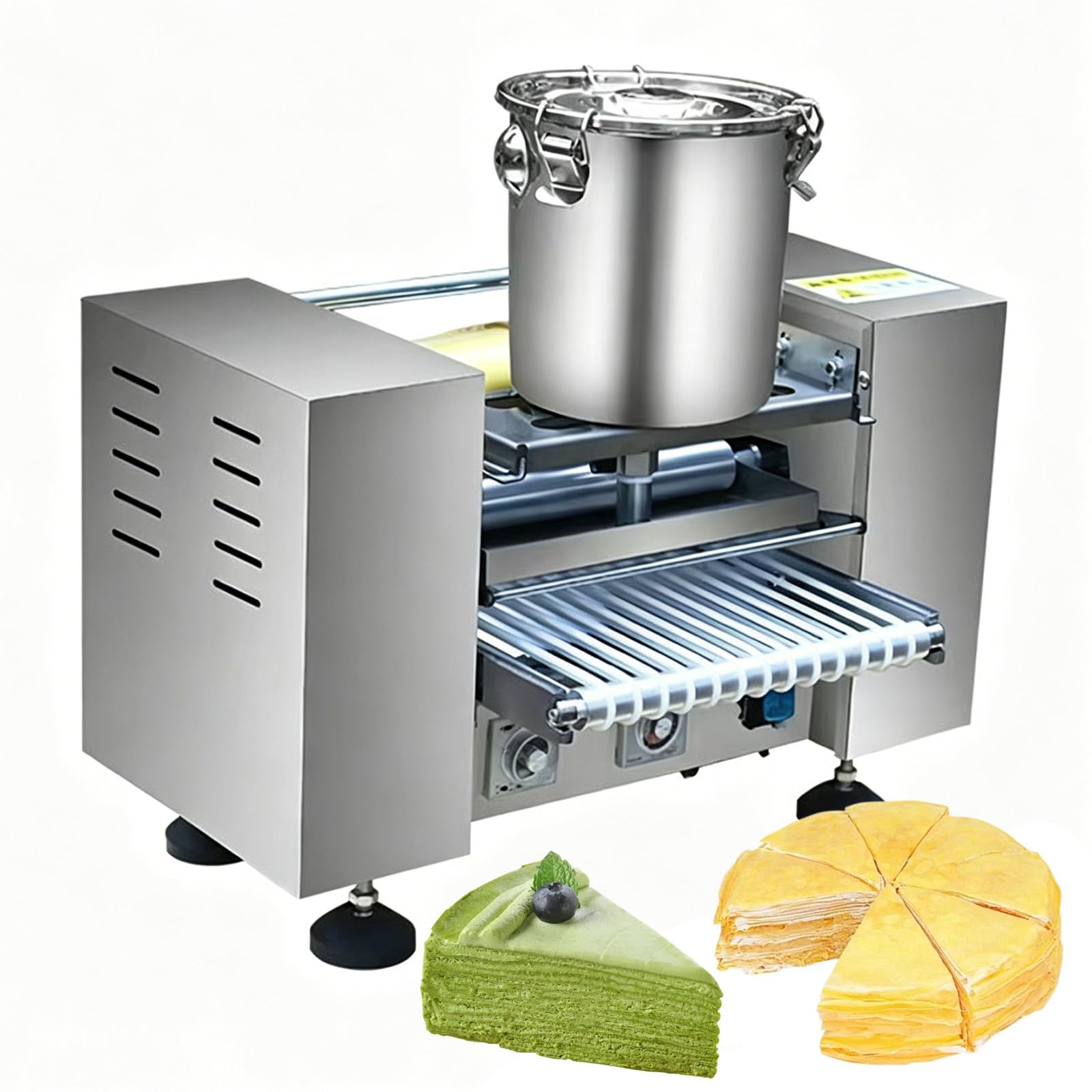 Máquina para hacer crepes, cuerpo antiadherente de acero inoxidable, conformación uniforme de una pasada, fácil de limpiar, ideal para cocinas comerciales