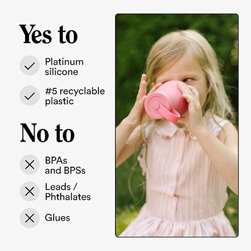 Miniatura 5 de STOJO Jr Collapsible Bottle for Kids - Peony Pink, 14oz  400ml - Leak-Proof Reusable Silicone Travel Cup for Hot & Cold Drinks - For Home, On-The-Go