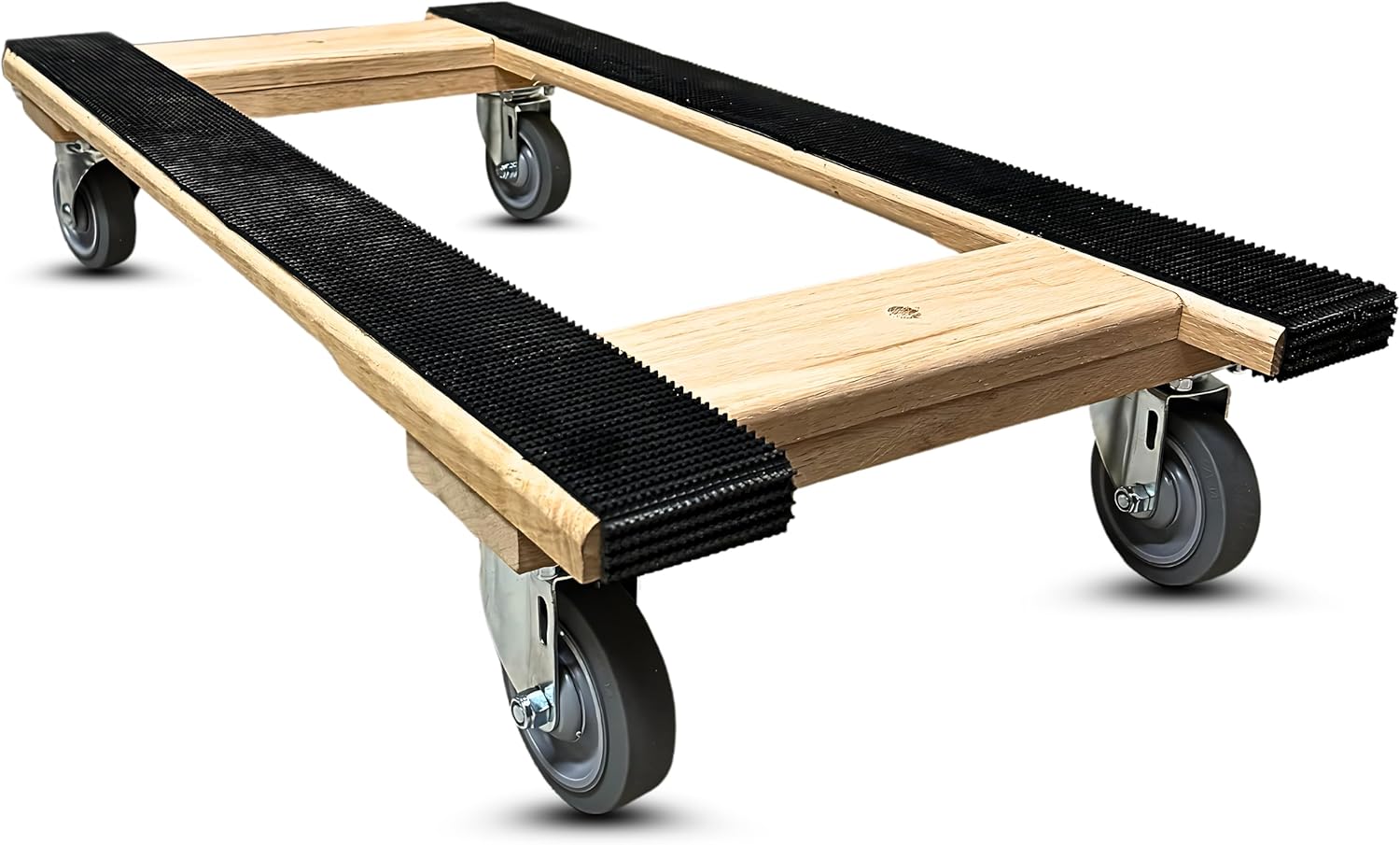 CasterHQ - Premium Solid Oak Wood Furniture Dolly for Movers, 18x30 inches, Non-Slip Grip, Heavy Duty