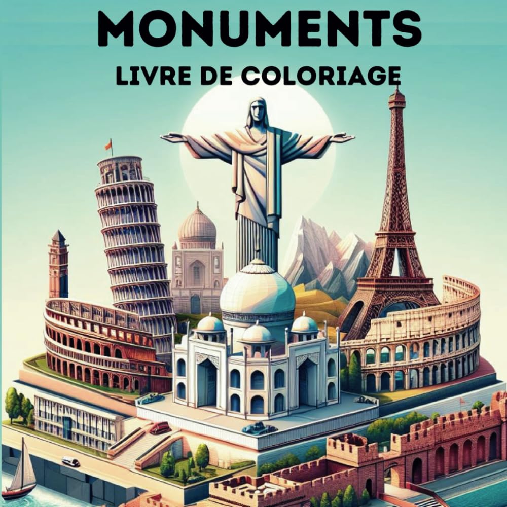 Monuments: Livre de coloriage