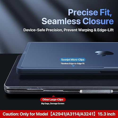 Miniatura 4 de CrackGuard - Funda para MacBook Air de 15 pulgadas  M4 M3 M2 2025 2024 2023  Actualización antigrietas  Color oficial 100% coincidente  Funda rígida