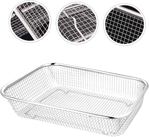 Miniatura 6 de BESPORTBLE Colador de cuenco de lavado, 2 unidades, cesta de drenaje, cesta de filtro de acero inoxidable, colador portátil de metal para alimentos