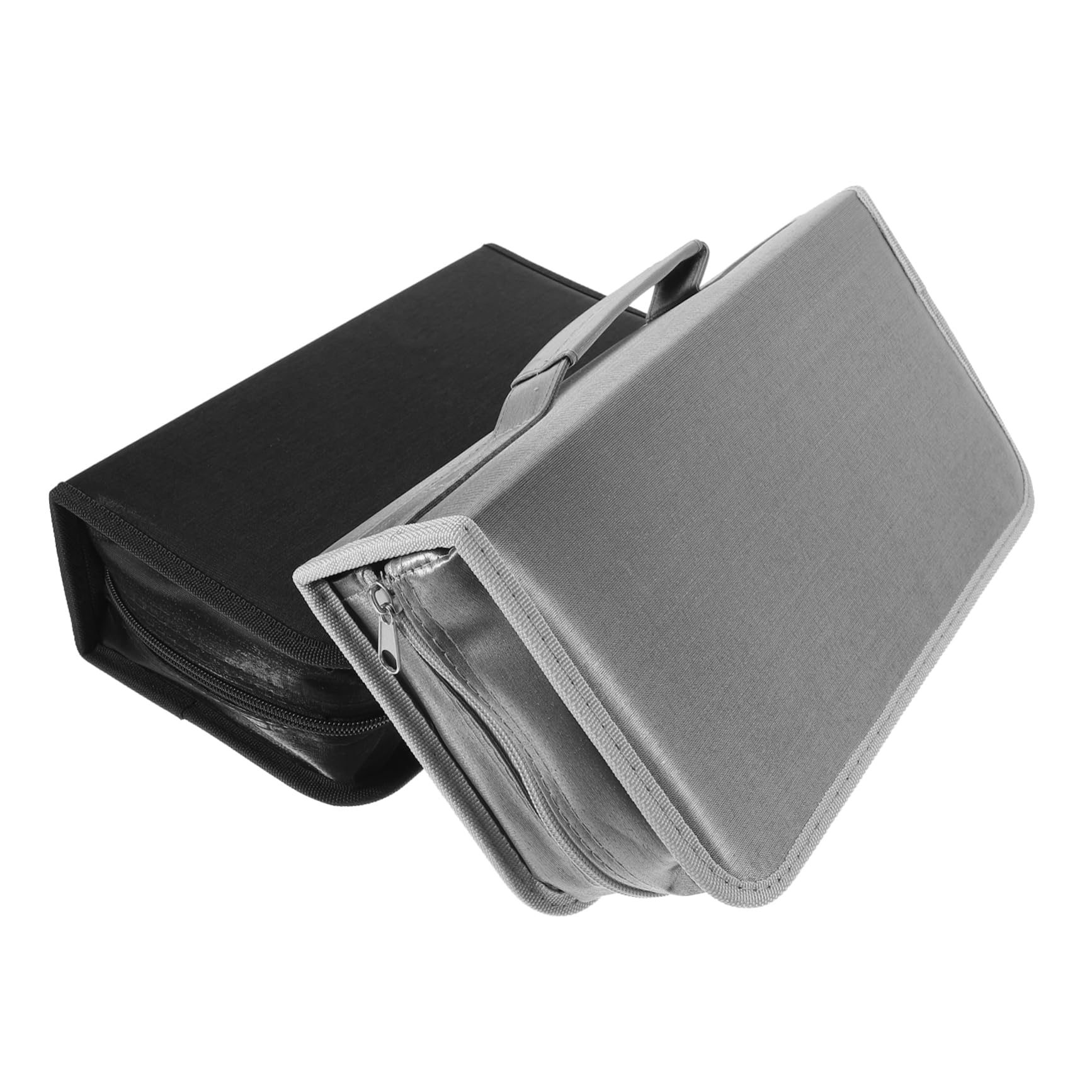 KONTONTY 2pcs CD Storage Bag Large Capacity Holder for Discs Mercerized Cloth Album Case Portable Dvd Disc Holder Space Saving Design