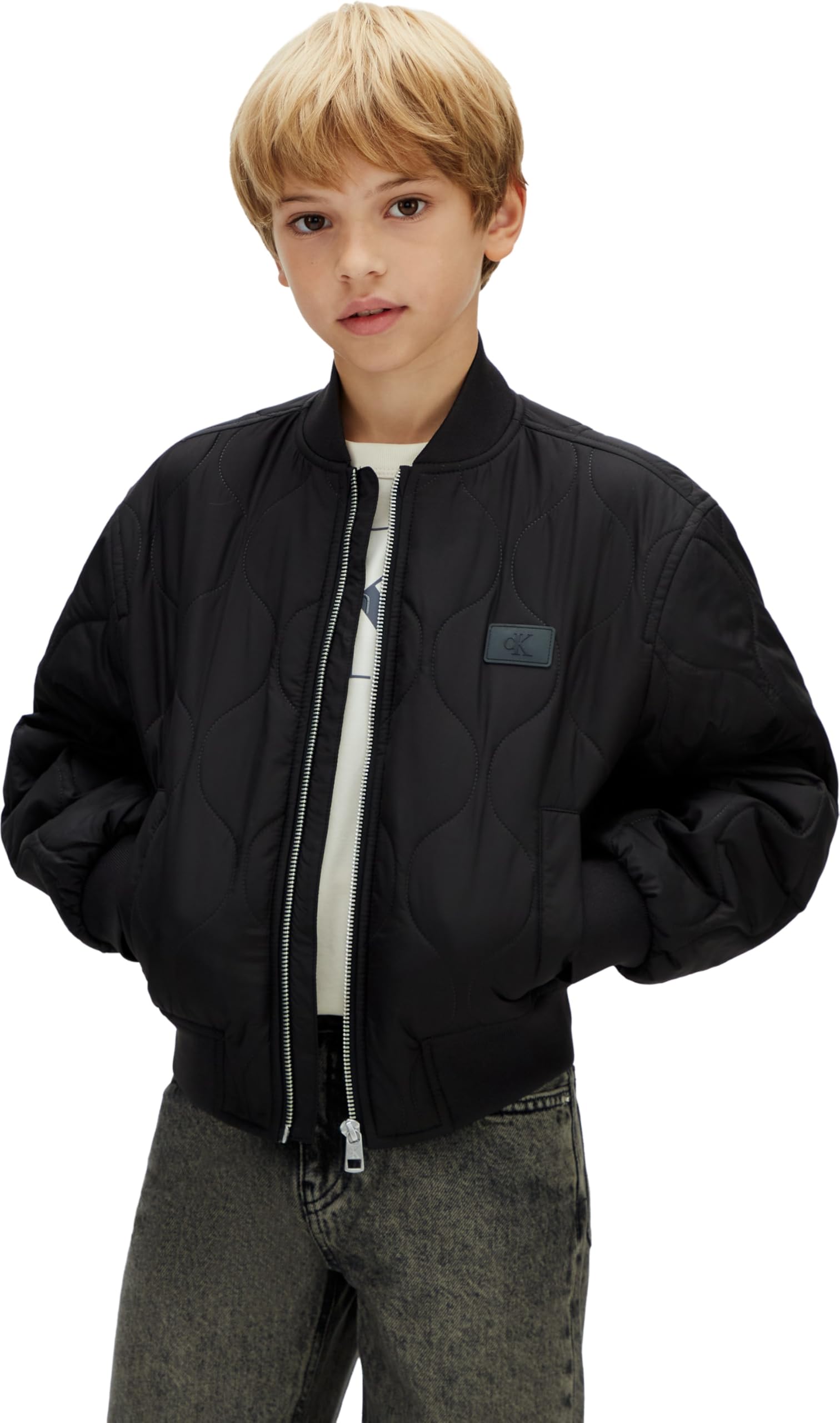 Calvin Klein Kurtka bomberka Chłopcy Quilted Bomber Jacket Ib0ib02627