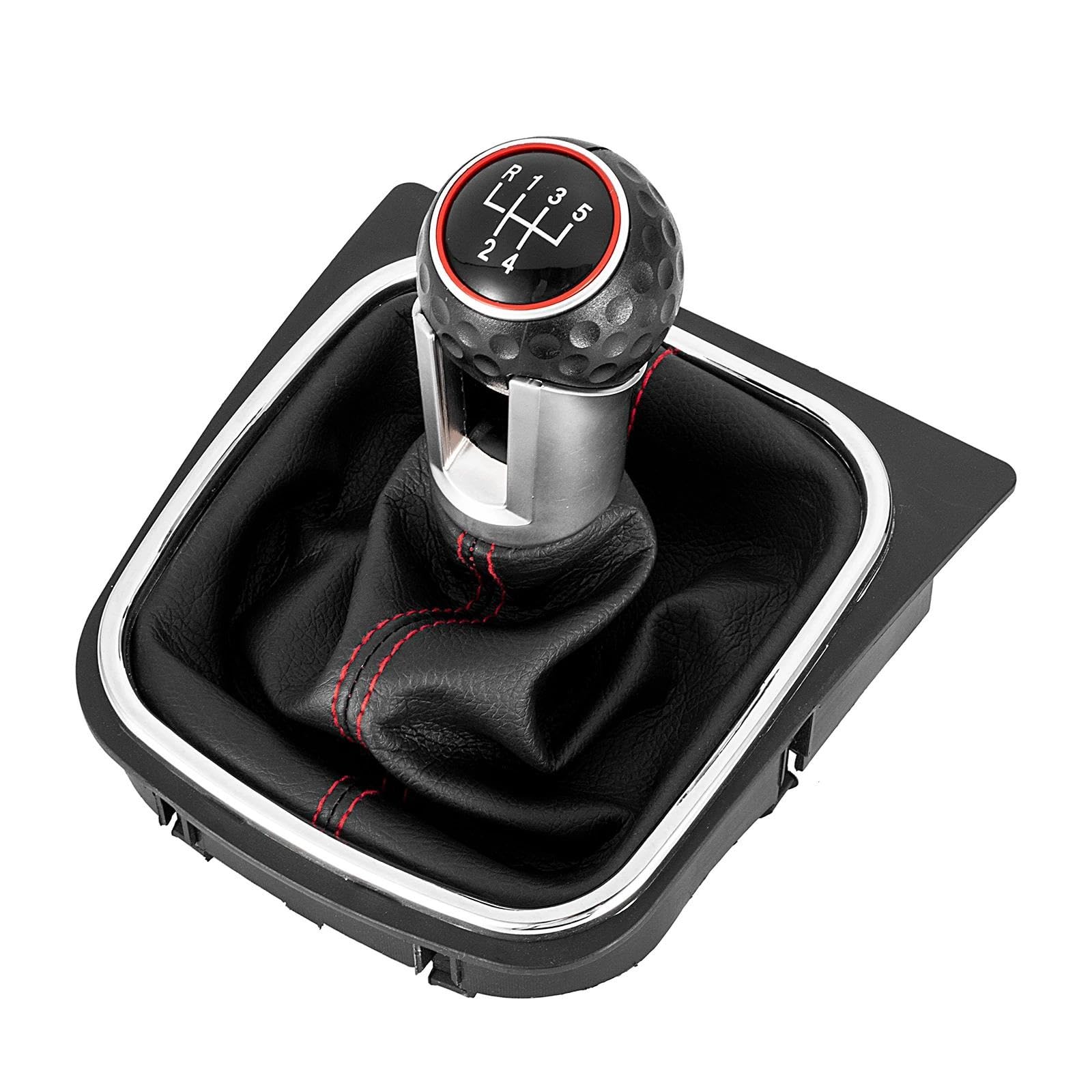 Mocalux For 5 Speed Gear Stick Shift Lever Knob For Vw For Golf Mk6 For Gti For Gtd R20 2004-2013 5/6 Speed Manual Shift Gear Knob Boot Cover Modification Parts(For 5 Speed)