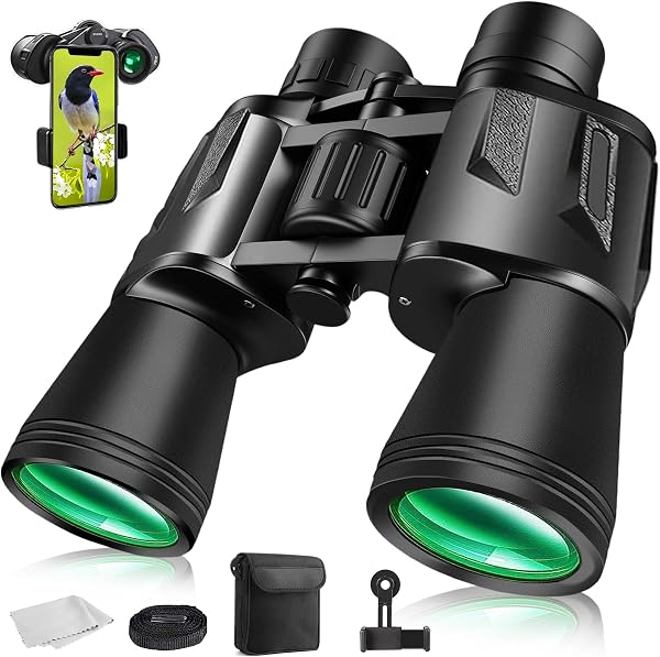 20x50 High Power Binoculars for Adults Bird Watching,Waterproof Binoculars Telescope with Clear Vision, BAK4 Prism, FMC Lens, Ideal Essenstials for Travel Camping Hiking Football Games Black - 1