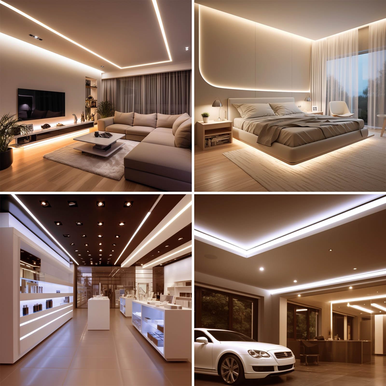 BENLUN 48V COB LED Streifen 20m CRI 92 mit Netzteil | 3000K Warmweiß LED Strip 160W 480LEDs/m Schneidbar Selbstklebend für Schlafzimmer Zimmer Dekoration
