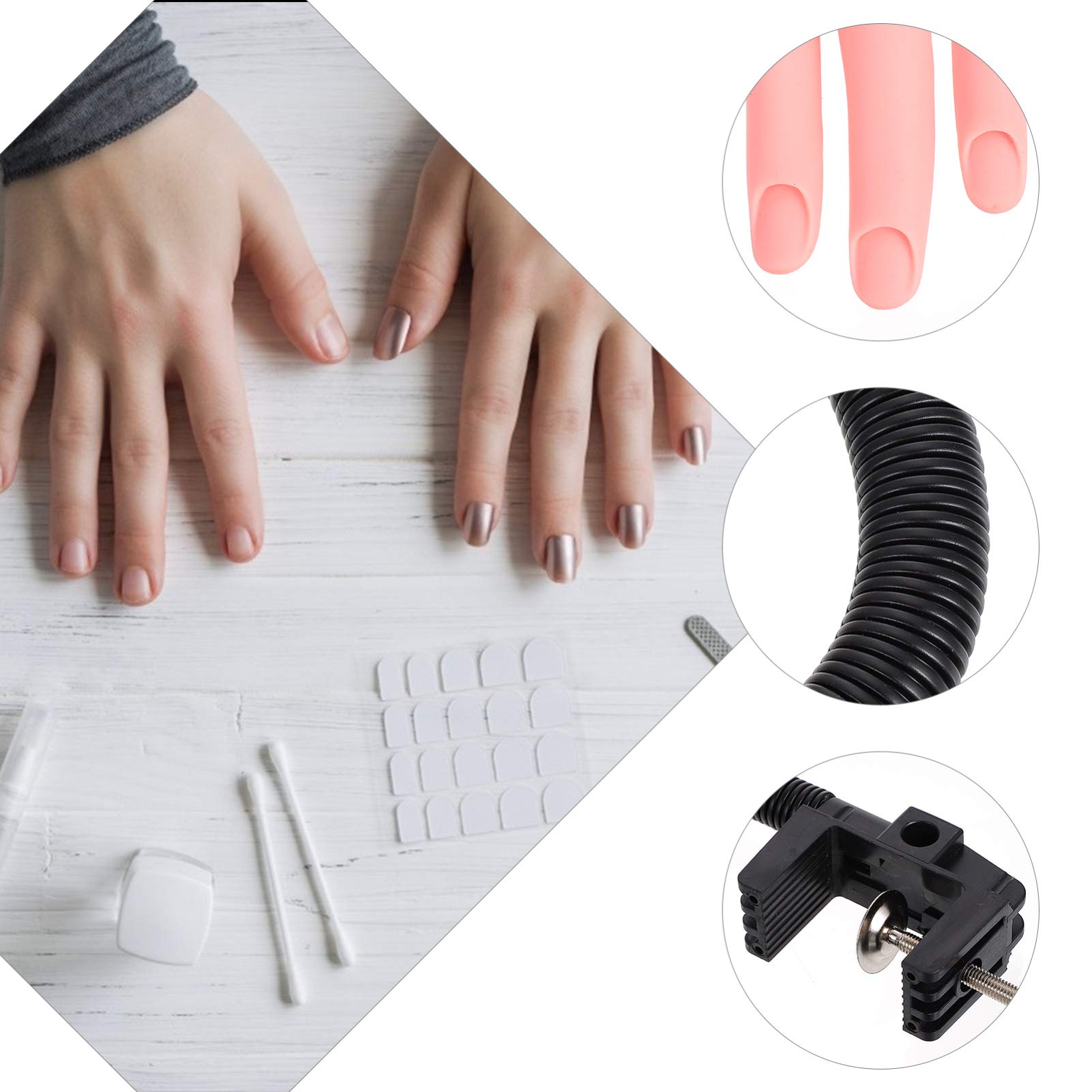 Modèle De Main D'entraînement Aux Ongles Flexible En Plastique Pour Nail Art Débutants Pratique Manucure Salon Formation