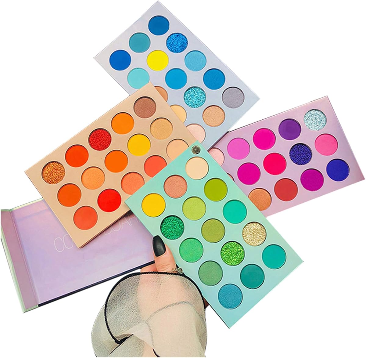 60 Colors Eyeshadow Palette 4 in 1 Color Board, Matte Glitter Shimmer | Highly Pigmented Colors, Metallic Glitter Finish, Matte Shimmer Shades, Easy Blend Formula, Professional Makeup Palette