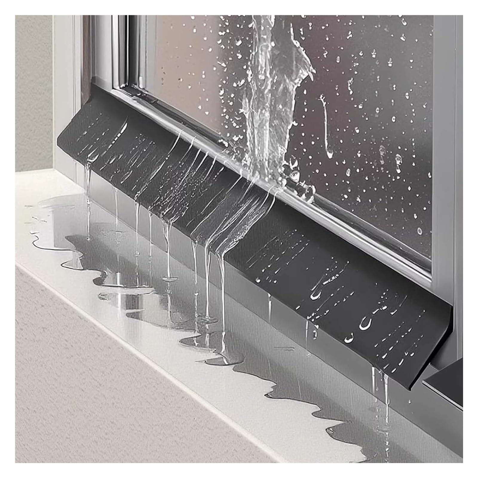 Deflector de lluvia autoadhesivo de 3 metros para mantener aleros y puertas libres de humedad