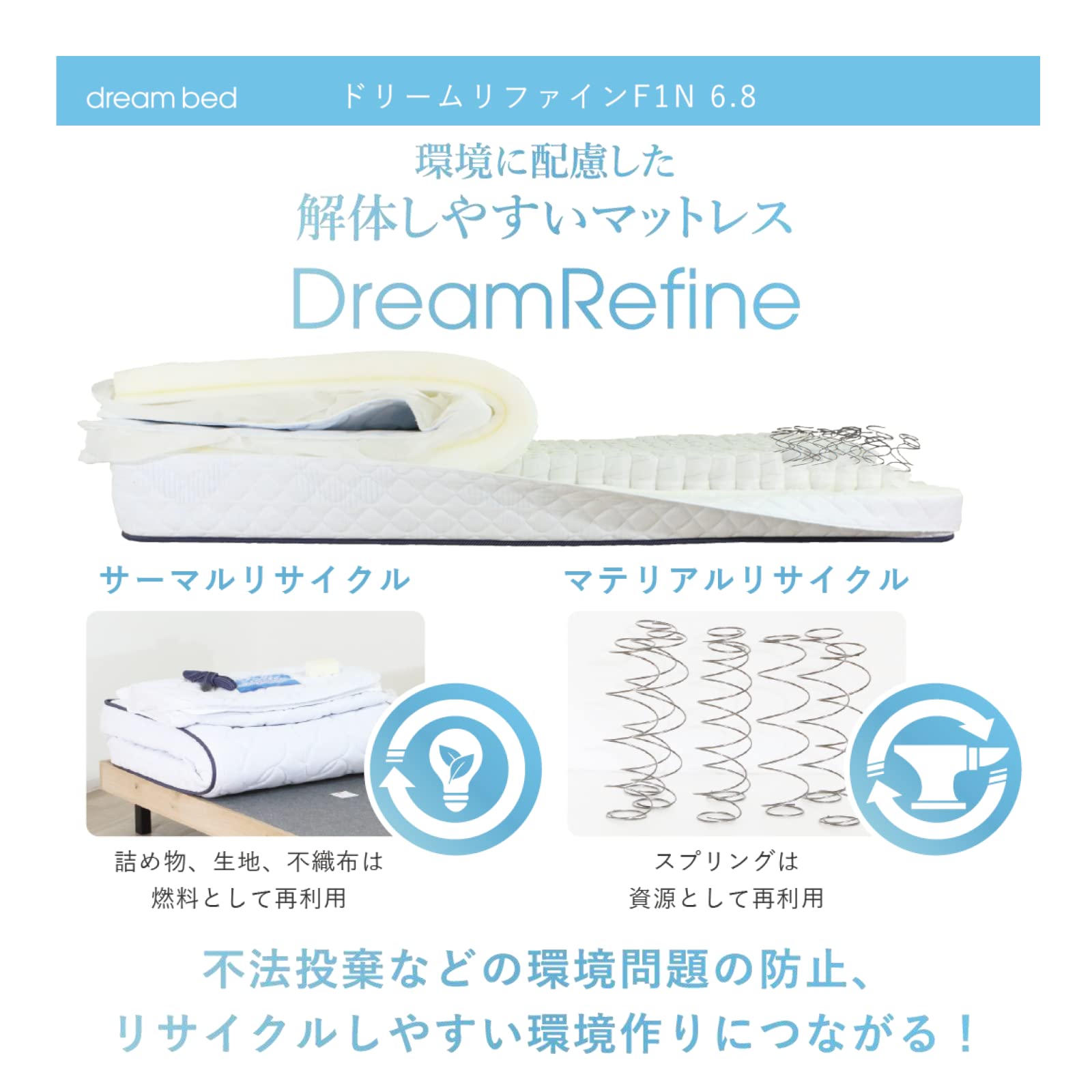 Amazon｜dream bed マットレス セミダブル 122cm ふつうの硬さ