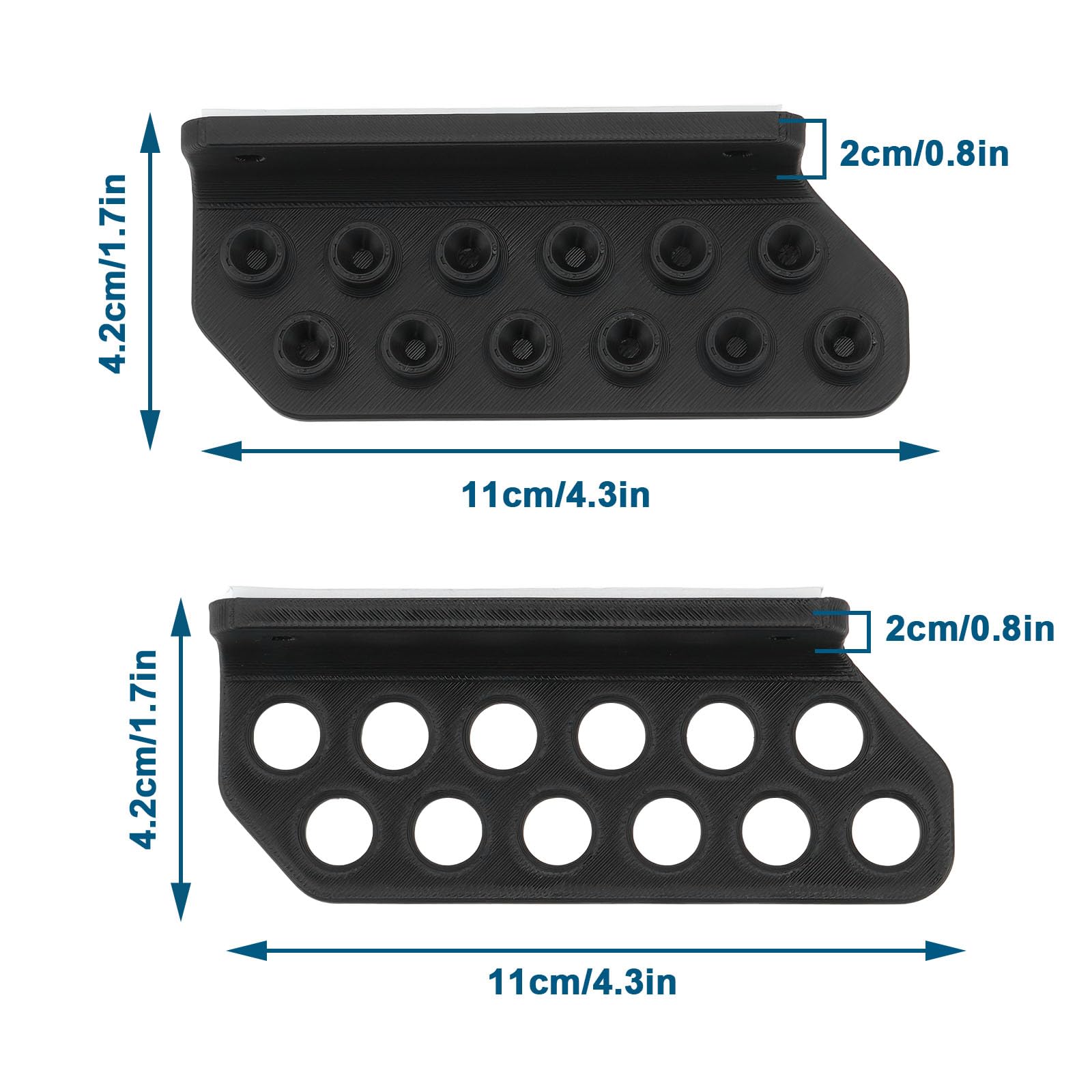 Supporti per Frecce da Parete per 12 Frecce Neri 11x4,2x2 Cm per Fibra di Vetro Alluminio Legno