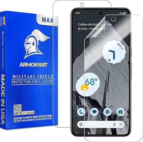 ArmorSuit Paquete de 2 protectores de pantalla para Google Pixel 8 Pro (6.7 pulgadas), cobertura máxima, película transparente MilitaryShield HD,