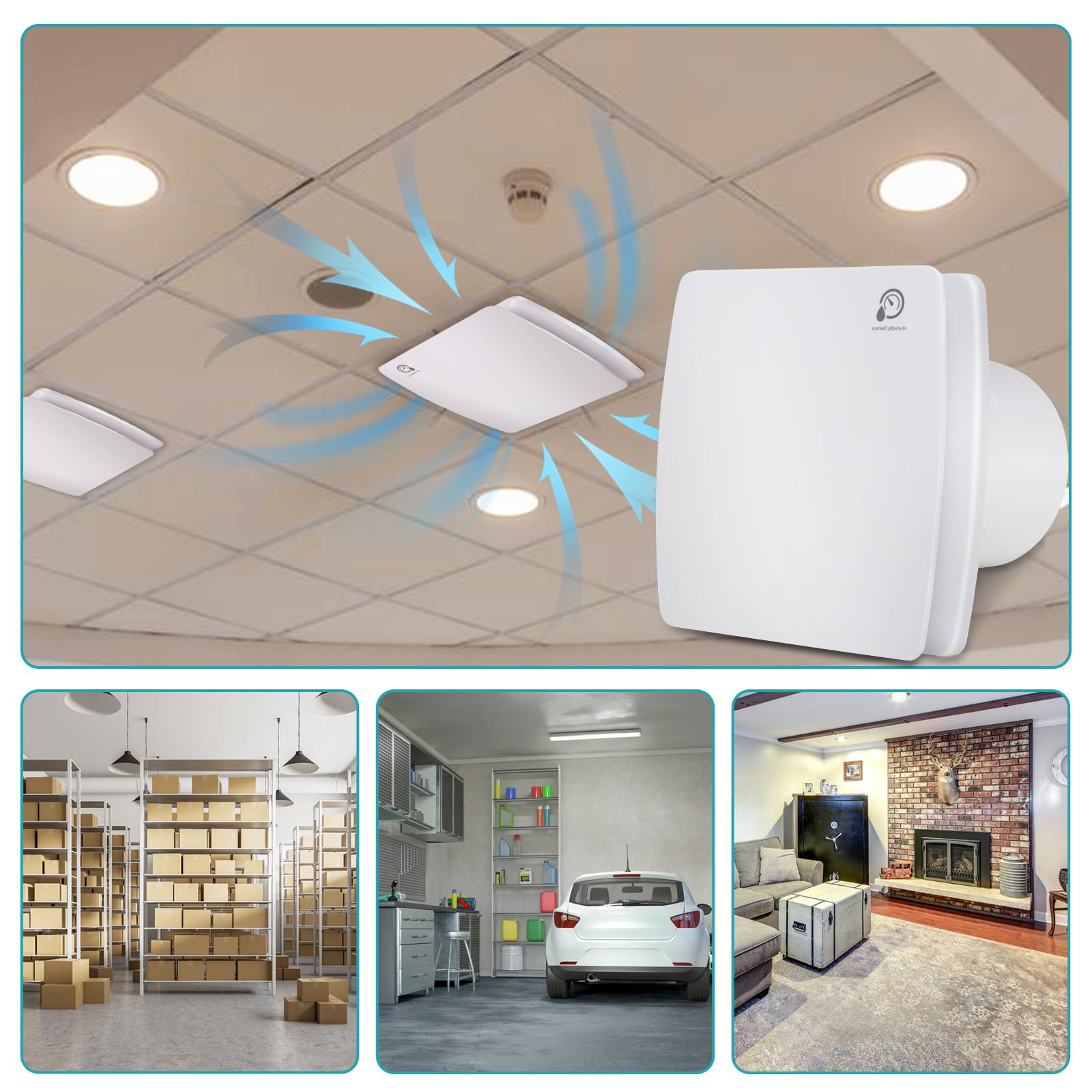 Badkamerventilator 100 mm - Timer, vochtsensor en afstandsbediening
