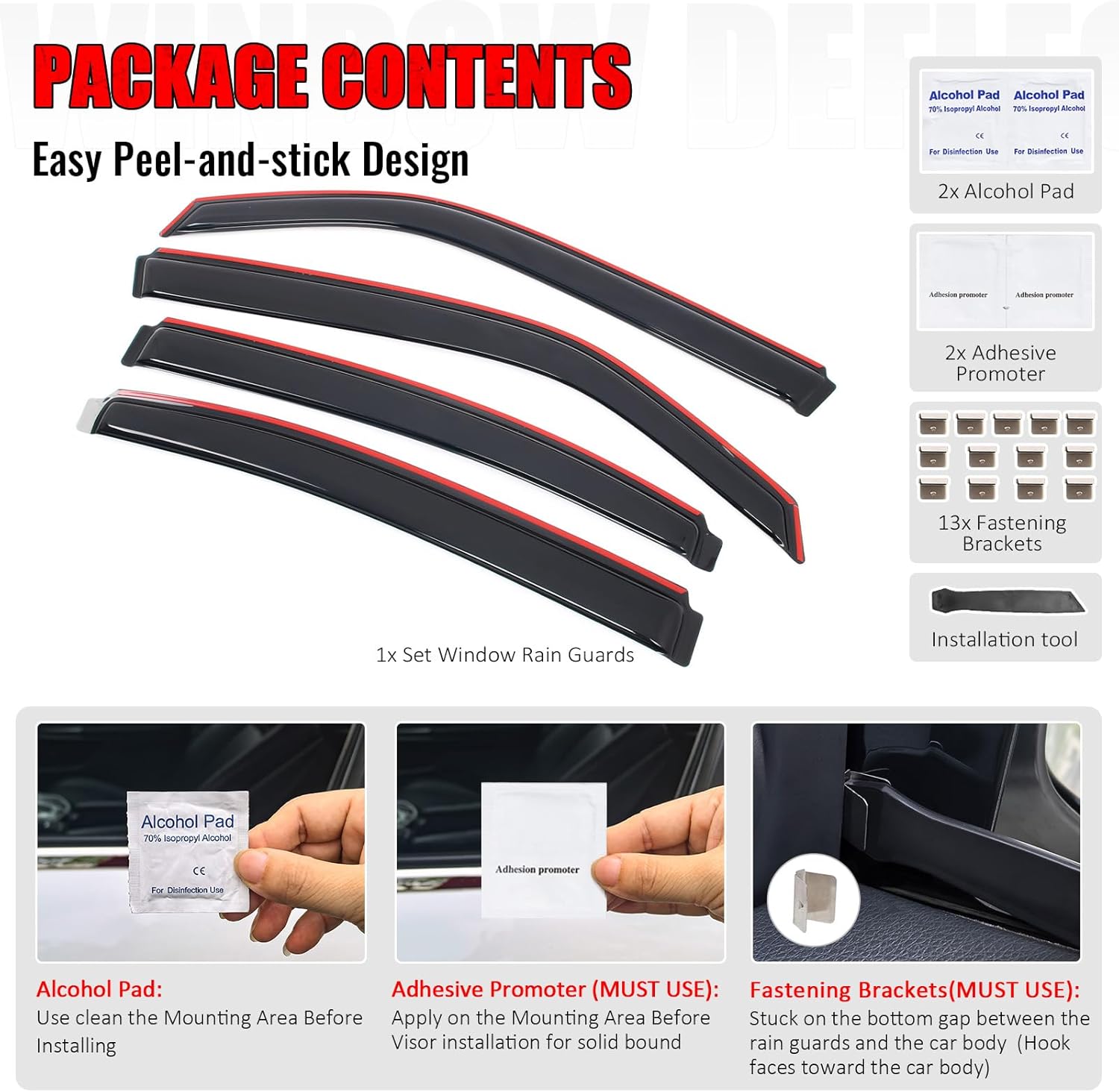 IKON MOTORSPORTS in Channel Window Visors Compatible with 2006-2010 Dodge Charger, Slim Style Acrylic Smoke Rain Guards, Side Window Wind Deflectors 4PCS