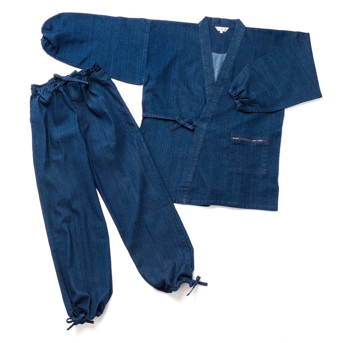 地厚 作務衣 袖ゴム メンズ ストレッチ 10オンス デニム 生地は 使い込むほどに味わいが深い 紳士 作務衣 秋用 冬用 春用 さむい さむえ Amazon | 地厚 作務衣 デニム 袖ゴム メンズ ストレッチ 10オンス