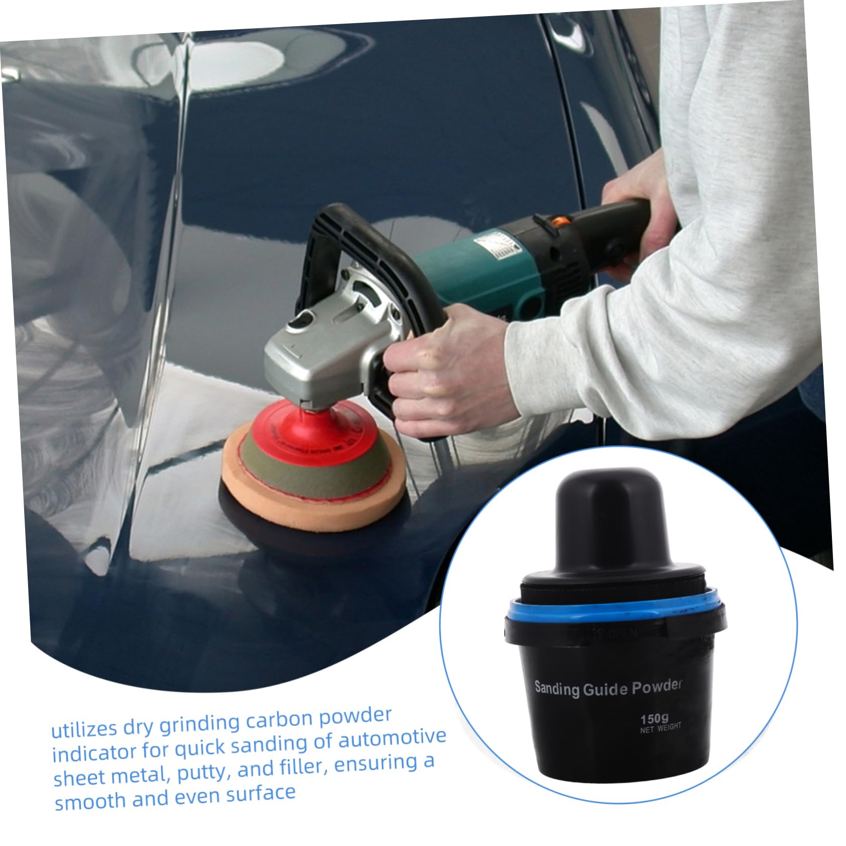 MAGICLULU Polvo Guía de Carbono para Reparación de Carrocerías Automotrices, Resistente a Rayaduras, Aplicación Versátil y Conveniente para Restauración y Masilla de Chapa